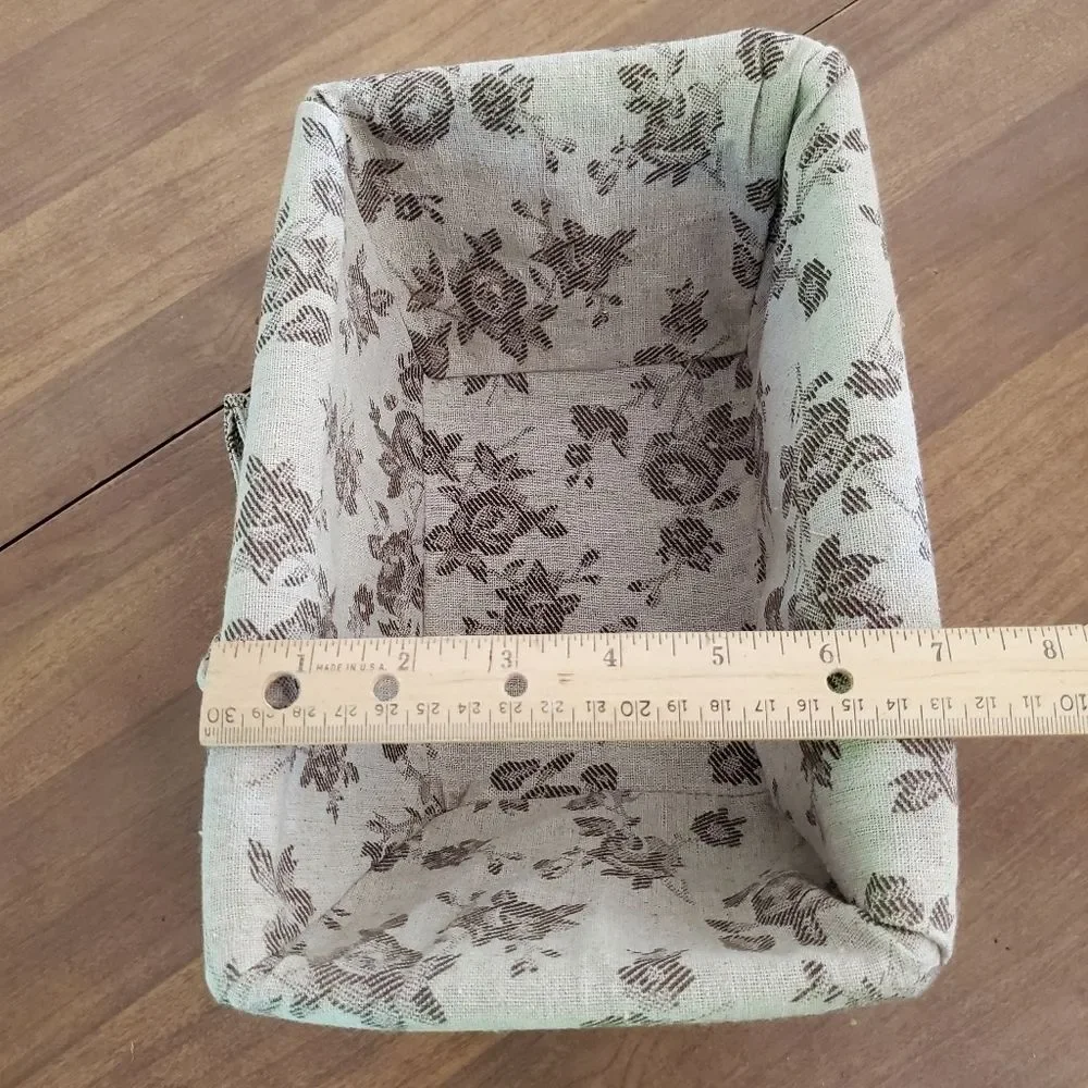 Vintage Basket Lined Vanity Twig 10x7x5